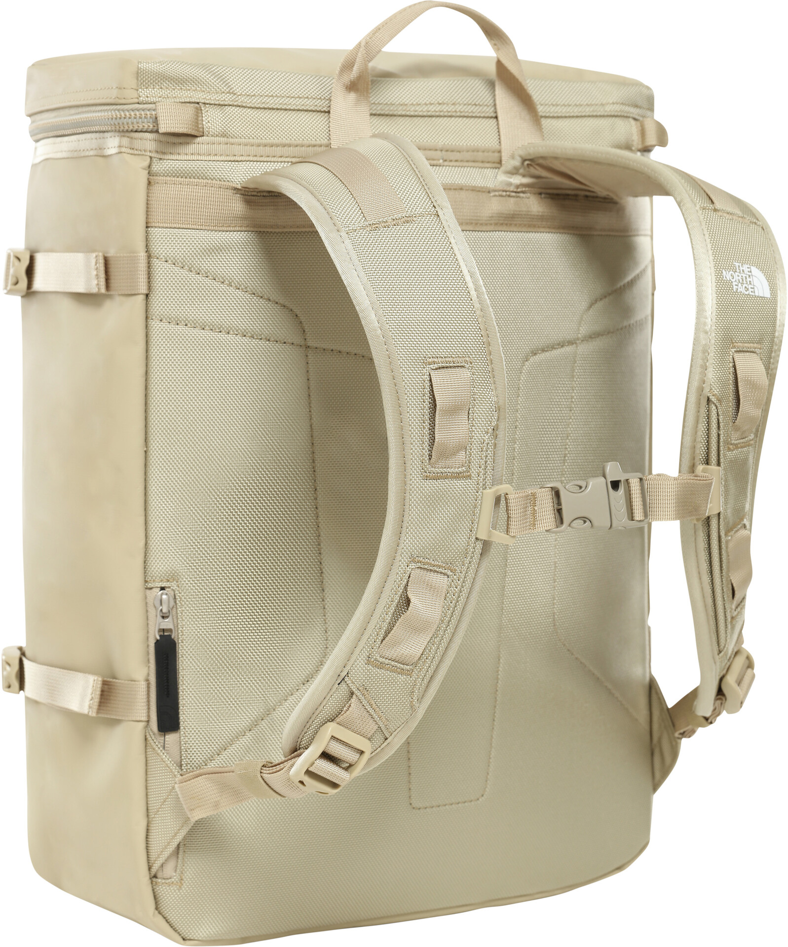 beige north face backpack